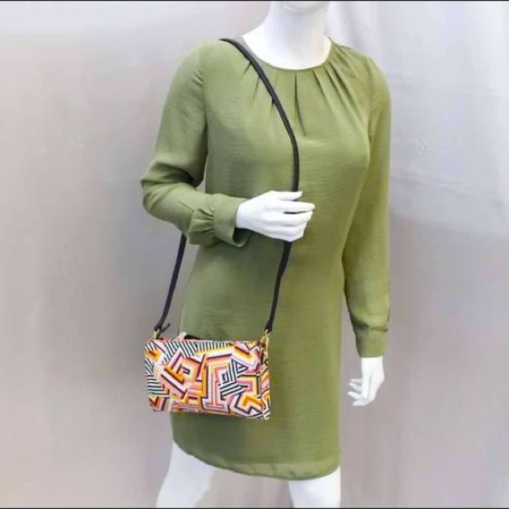TORY BURCH GEOMETRIC PRINT LEATHER CROSSBODY BAG